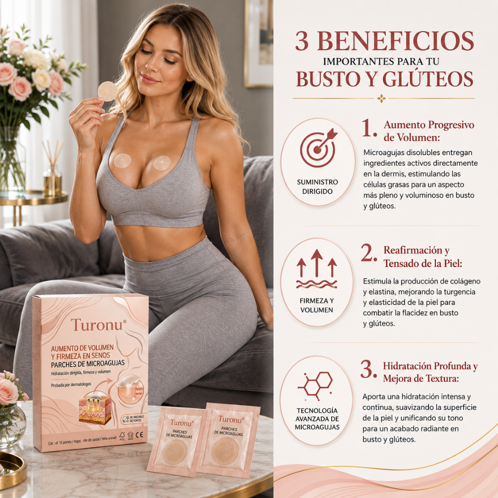Turonu® | Parches de Microagujas para Levantar el Busto y Glúteos en 3 Semanas