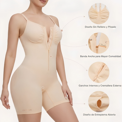 GLENDA® | Faja moldeadora Tipo Short Con Cremallera, Luce tu Figuara y Baja de Peso 2 en 1