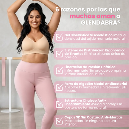 GLENDABRA® | Brasier de Gel Sin Aros — Elimina el Dolor de Espalda, Reactiva tu Circulación y Corrige tu Postura Mientras lo Usas
