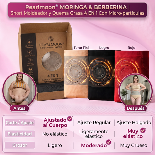 Tienda Oficial | PEARLMOON® 2026 Shorts Adelgazantes 4-en-1 con Moringa · Berberina × Termogénicos Zeolita 🇲🇽 (Solo 8 horas al día, cambios visibles en 7 días)