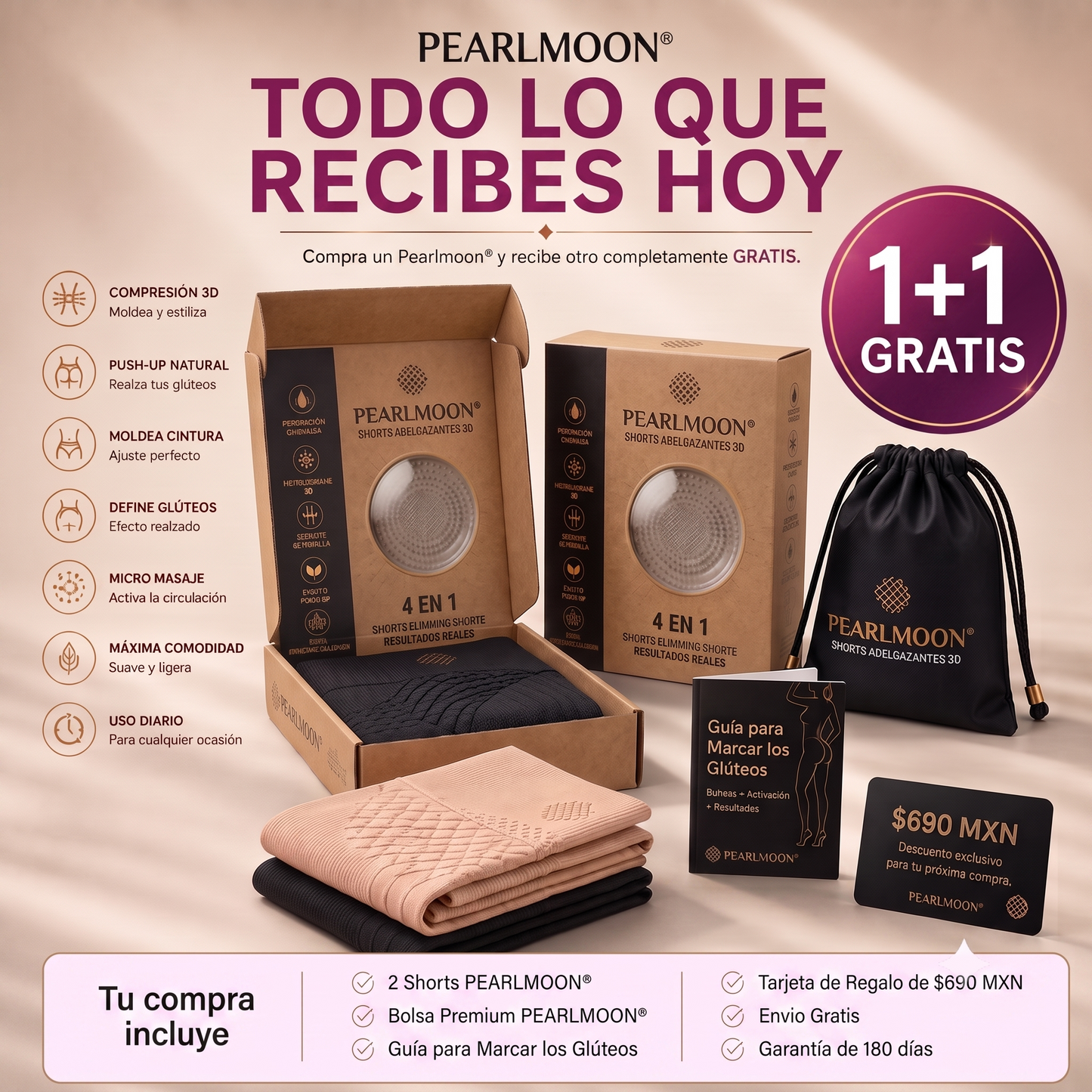 Tienda Oficial | PEARLMOON® 2026 Shorts Adelgazantes 4-en-1 con Moringa · Berberina × Termogénicos Zeolita 🇲🇽 (Solo 8 horas al día, cambios visibles en 7 días)
