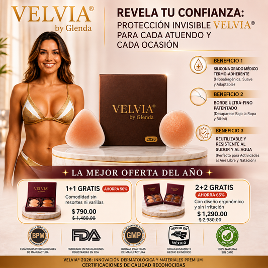 Tienda Oficial | VELVIA® 2026 Pezoneras de Silicona Termo-Adherentes Sin Pegamento, Bordes Invisibles Ultrafinos y Reutilizables +100 Usos (No se Caen con el Sudor, No Lastiman la Piel)