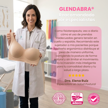 GLENDABRA® | Brasier de Gel Sin Aros — Elimina el Dolor de Espalda, Reactiva tu Circulación y Corrige tu Postura Mientras lo Usas